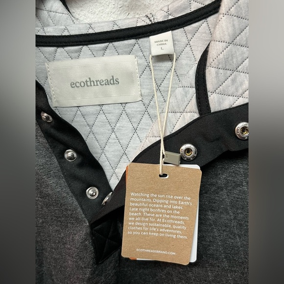 Ecothreads Quilted Pullover. Size Large - Picture 2 of 5